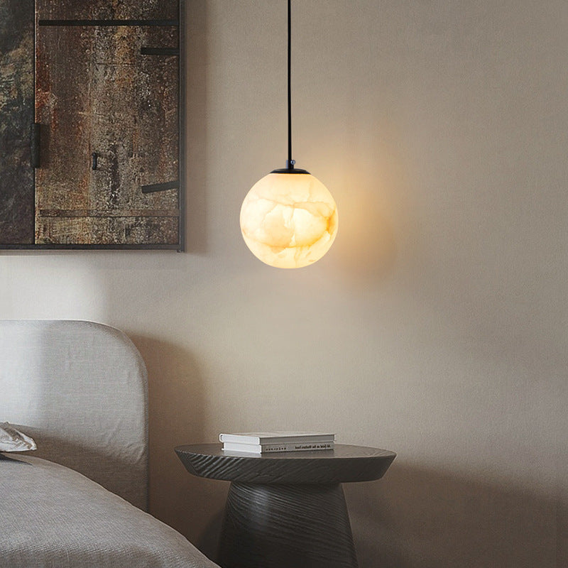 Spherical Marble Pendant Lamp