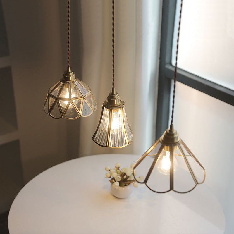 Vintage glass pendant lamp