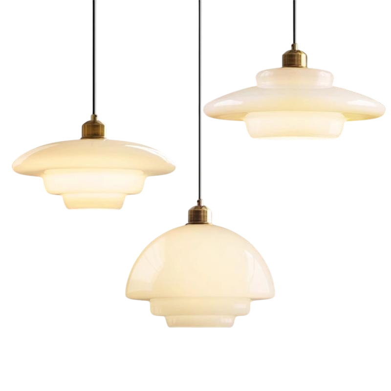 Milky white glass pendant light