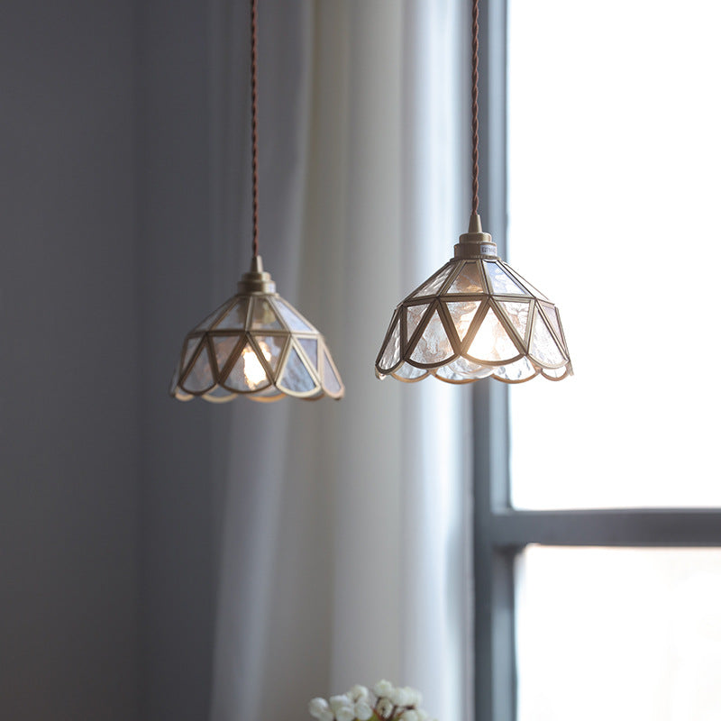 Vintage glass pendant lamp