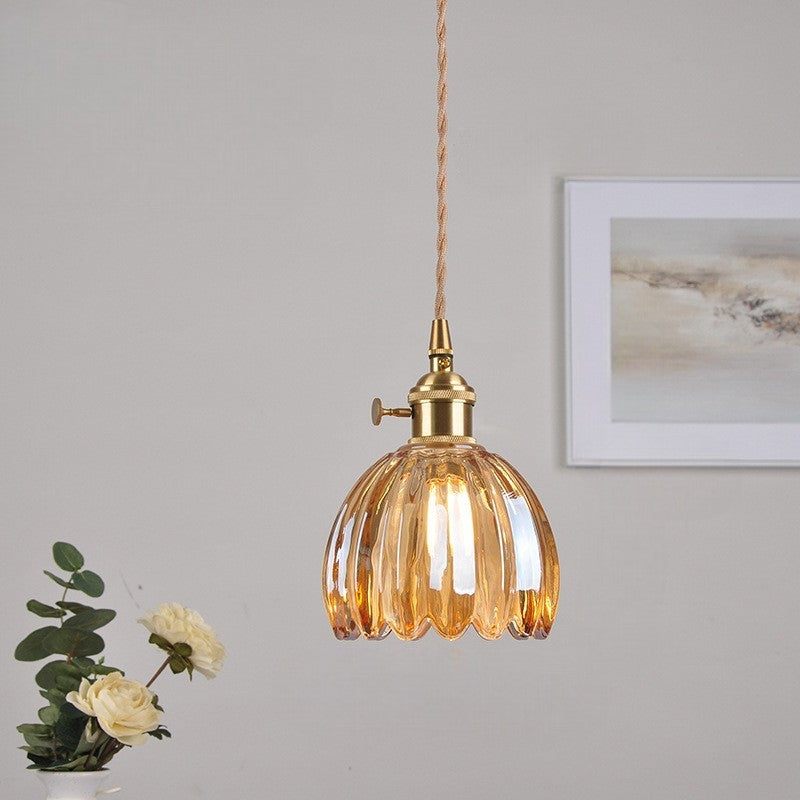 Japanese glass pendant lamp