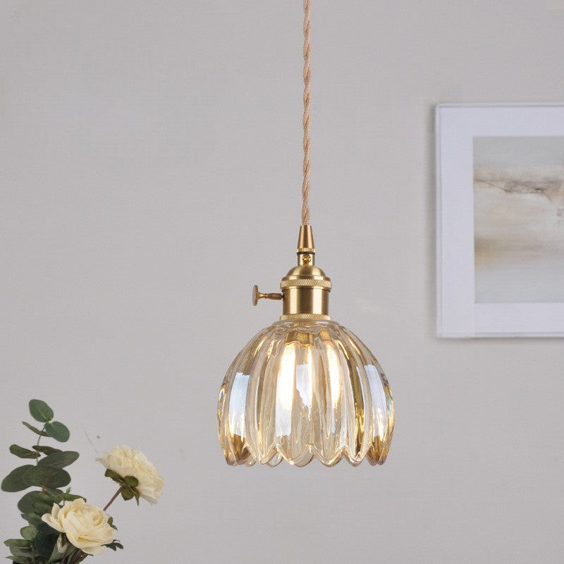 Japanese glass pendant lamp