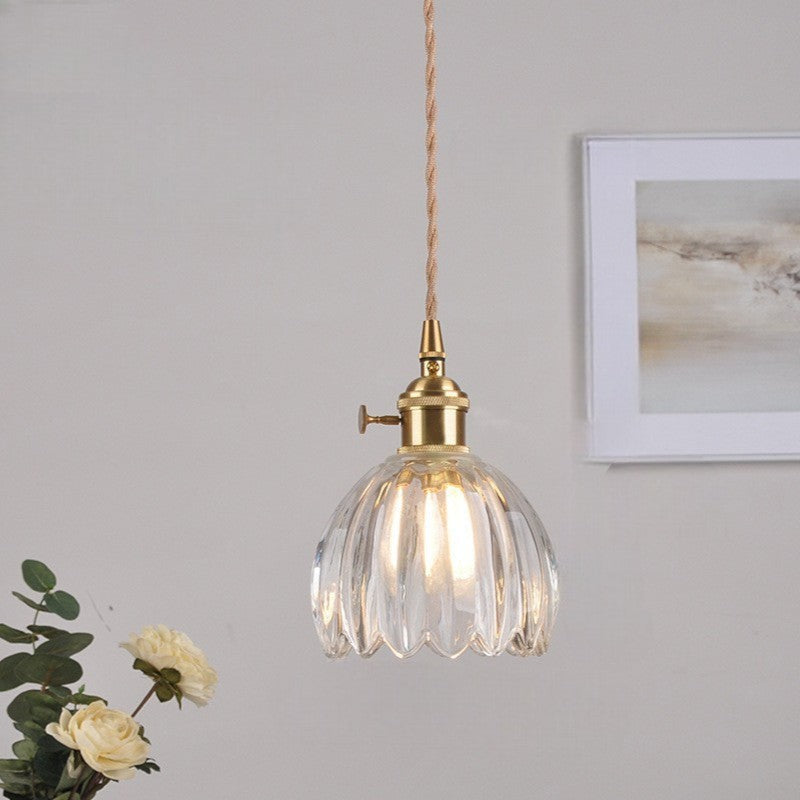 Japanese glass pendant lamp