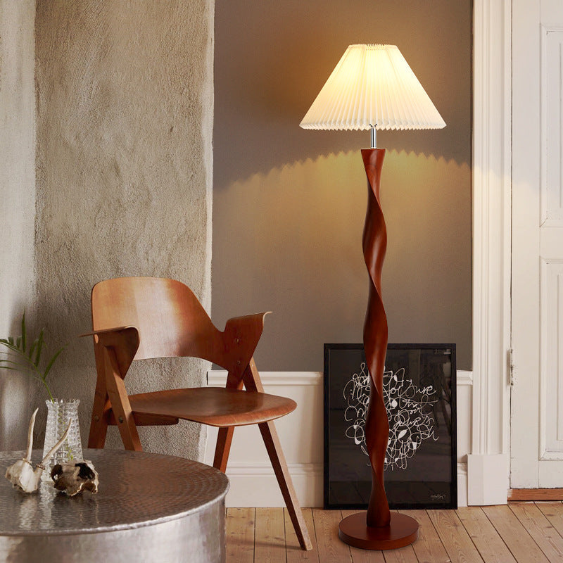 Japanese walnut floor lamp
