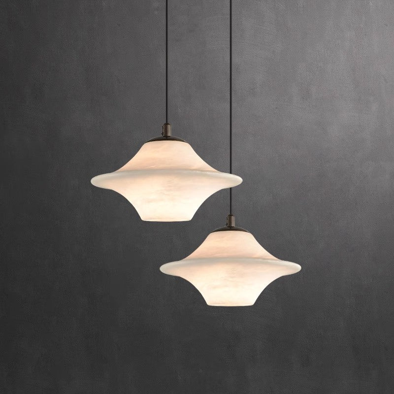 Natural marble pendant light