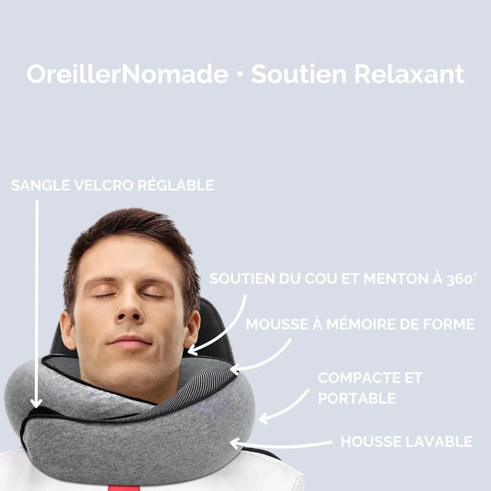 OreillerNomade Soutien Relaxant - Coussin Nomade et Confort Optimal travel bo