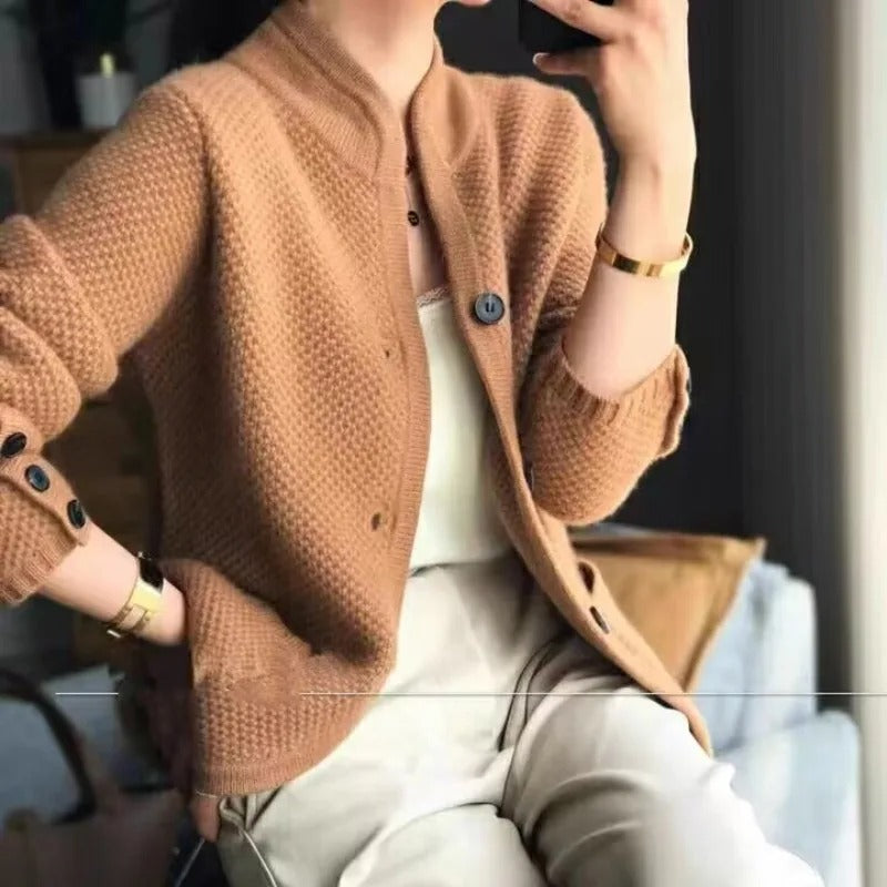Veste en laine de cachemire épaisse Marron - Cocon de douceur et style chic t