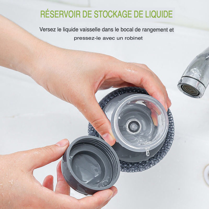 Pinceau de distribution de savon de cuisine - Réservoir de savon pour éponges douces et efficaces