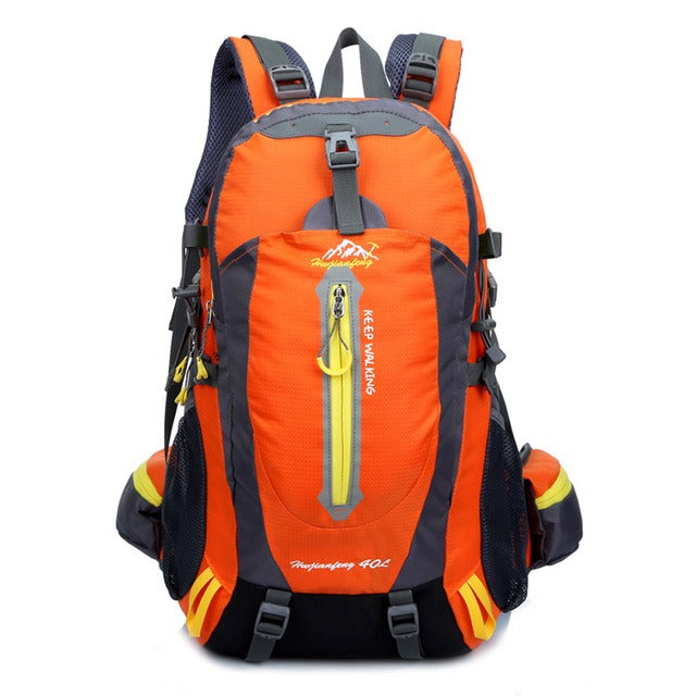 Sac à Dos Randonnée Imperméable 40L - Femme Homme Orange, résistant pour montagne