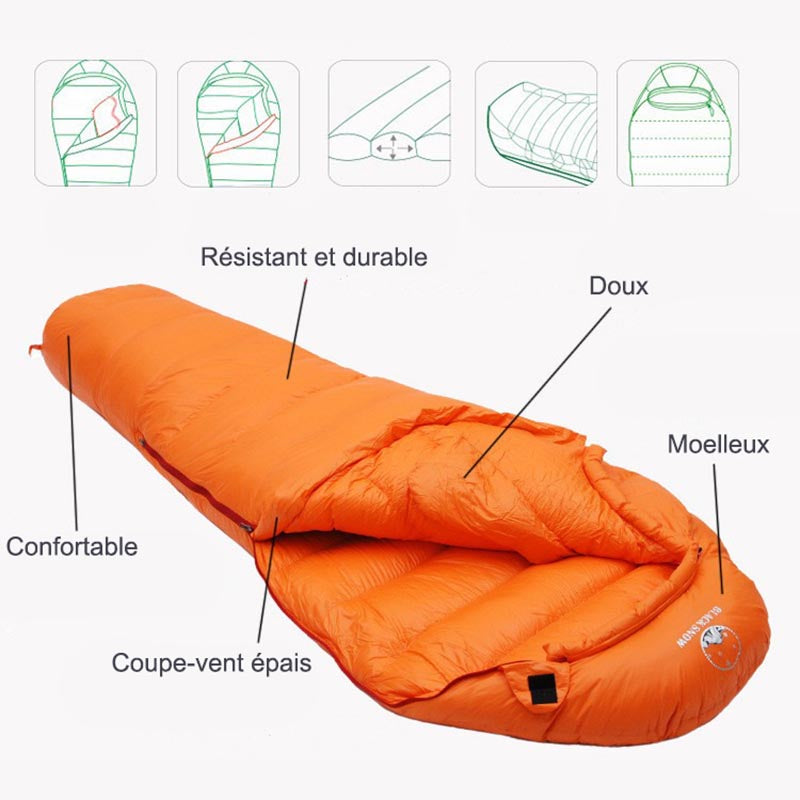 Sac de couchage en Duvet Ultra Light Saisons - Protection intempéries pour équipement d'extérieur