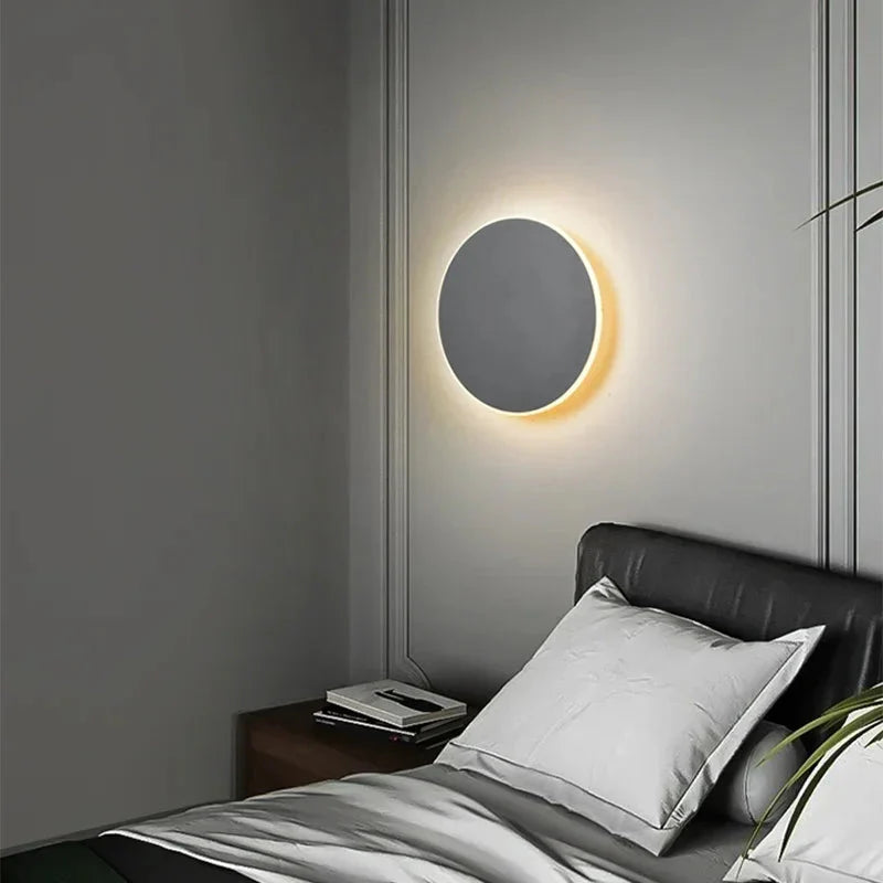 Lampe Murale LED Ronde Gris 20cm - Ambiance Chaleureuse et Décoration Intérieure