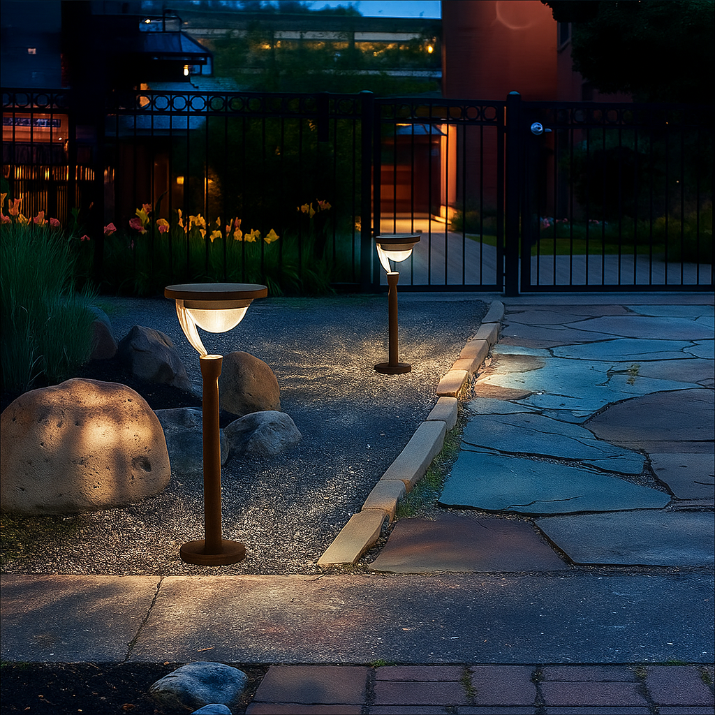Solar pathway lamp