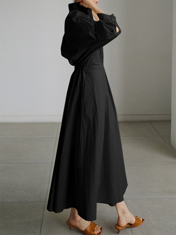 Robe chic tendance en mélange coton, manches longues, confort élégant dog travel