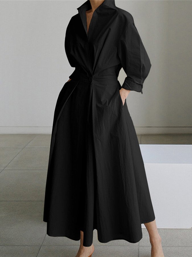 Robe noire chic tendance , manches longues, polyvalente, tailles S-XL dog travel