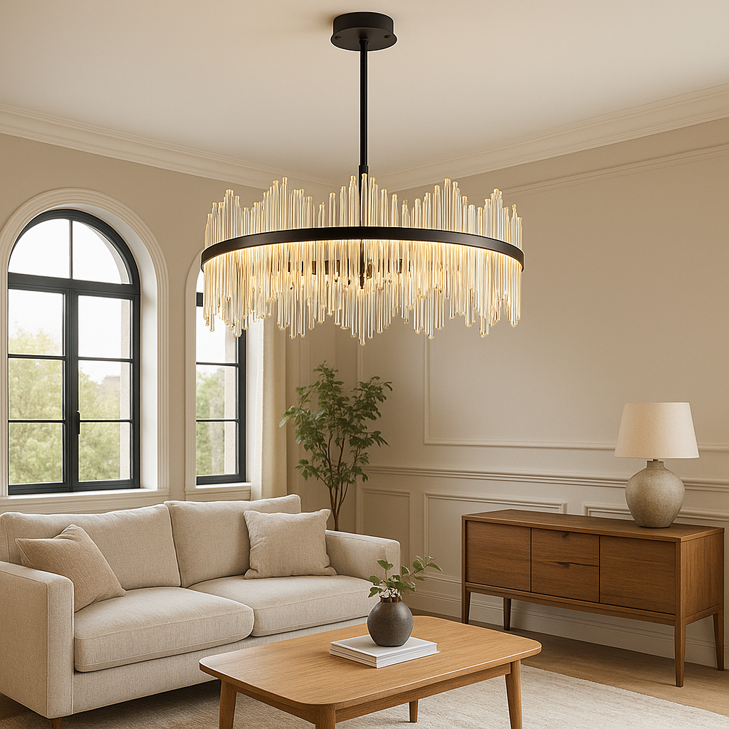 Terri chandelier in black crystal