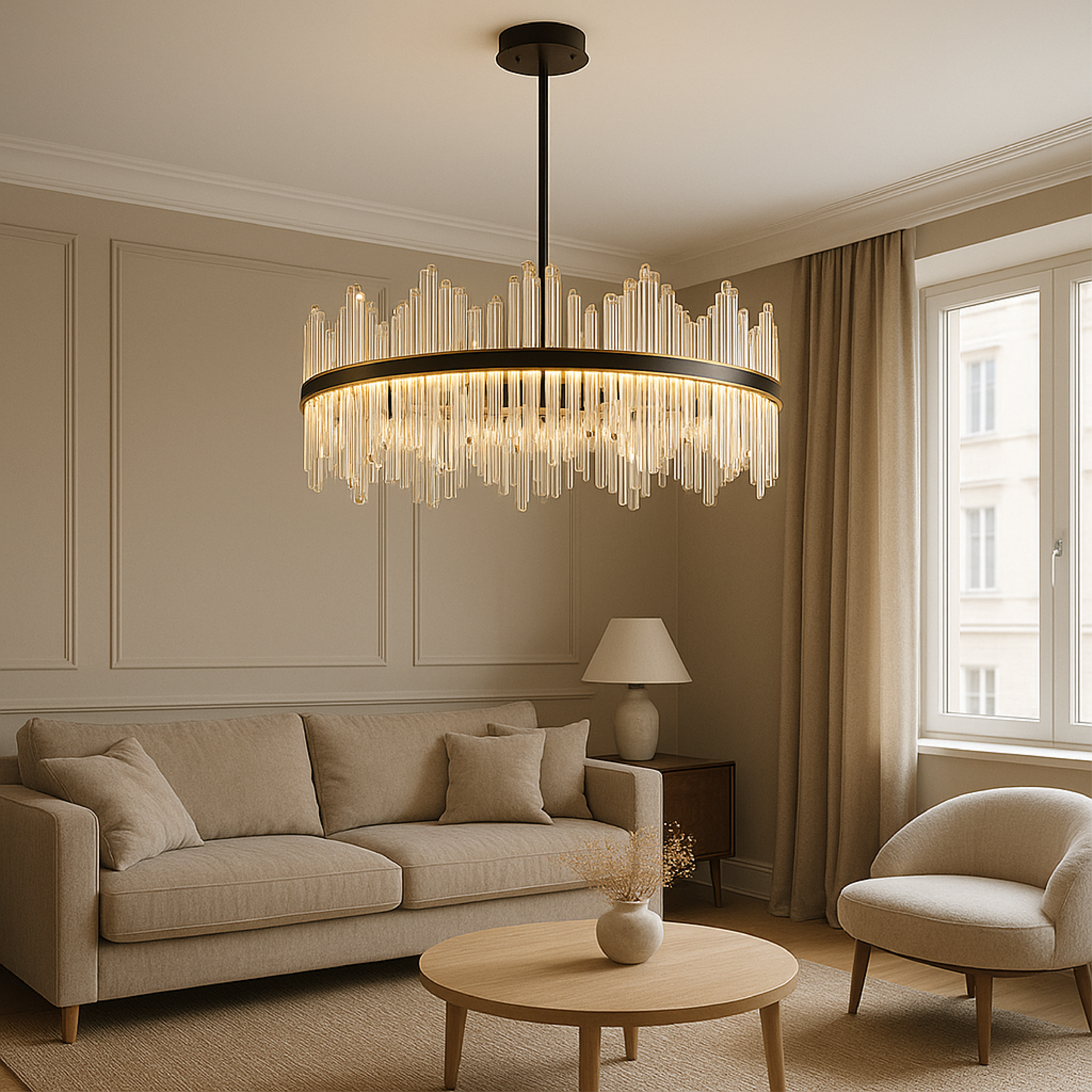 Terri chandelier in black crystal