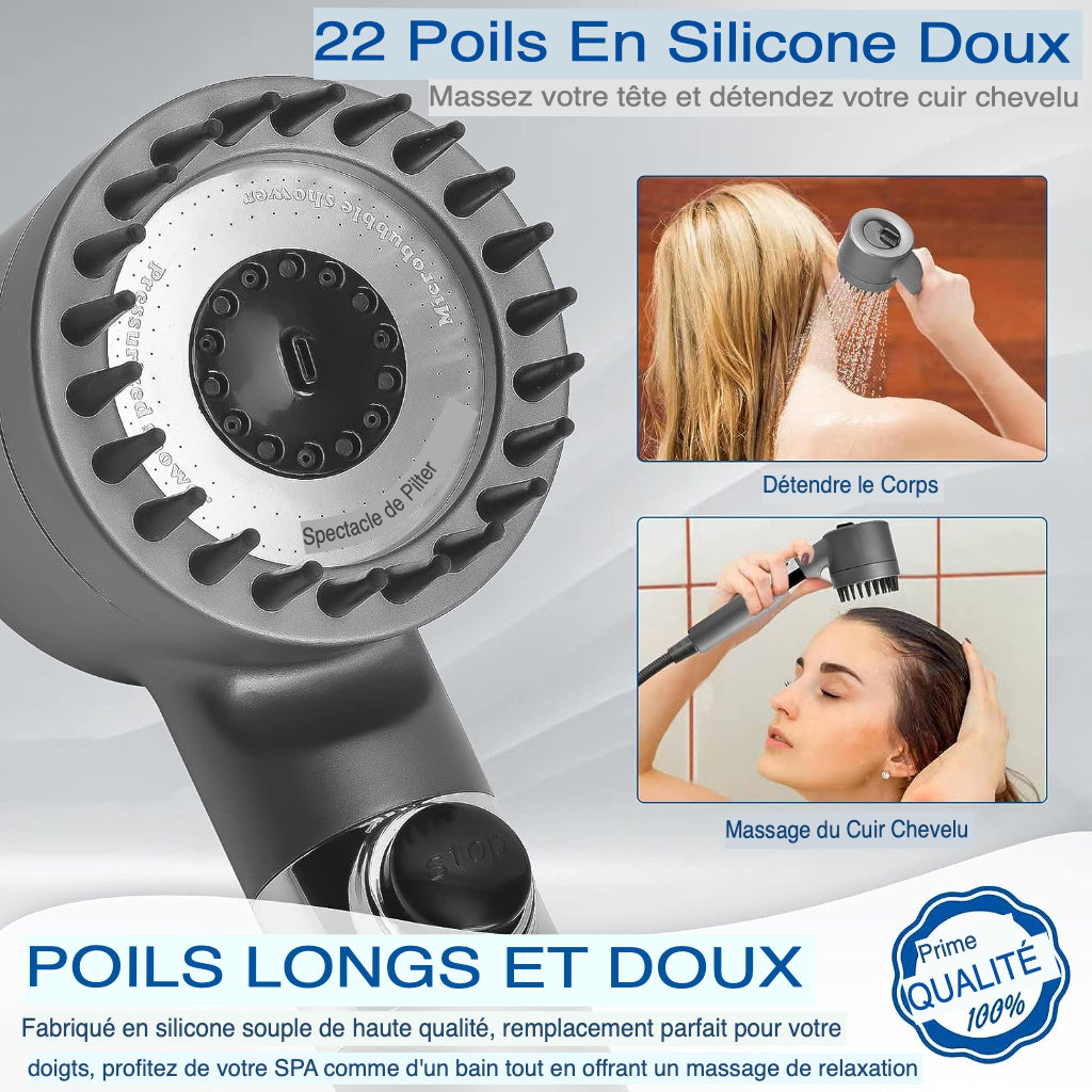 Tête de douche à massage en matériaux durables pour une longue durée de vie dog t