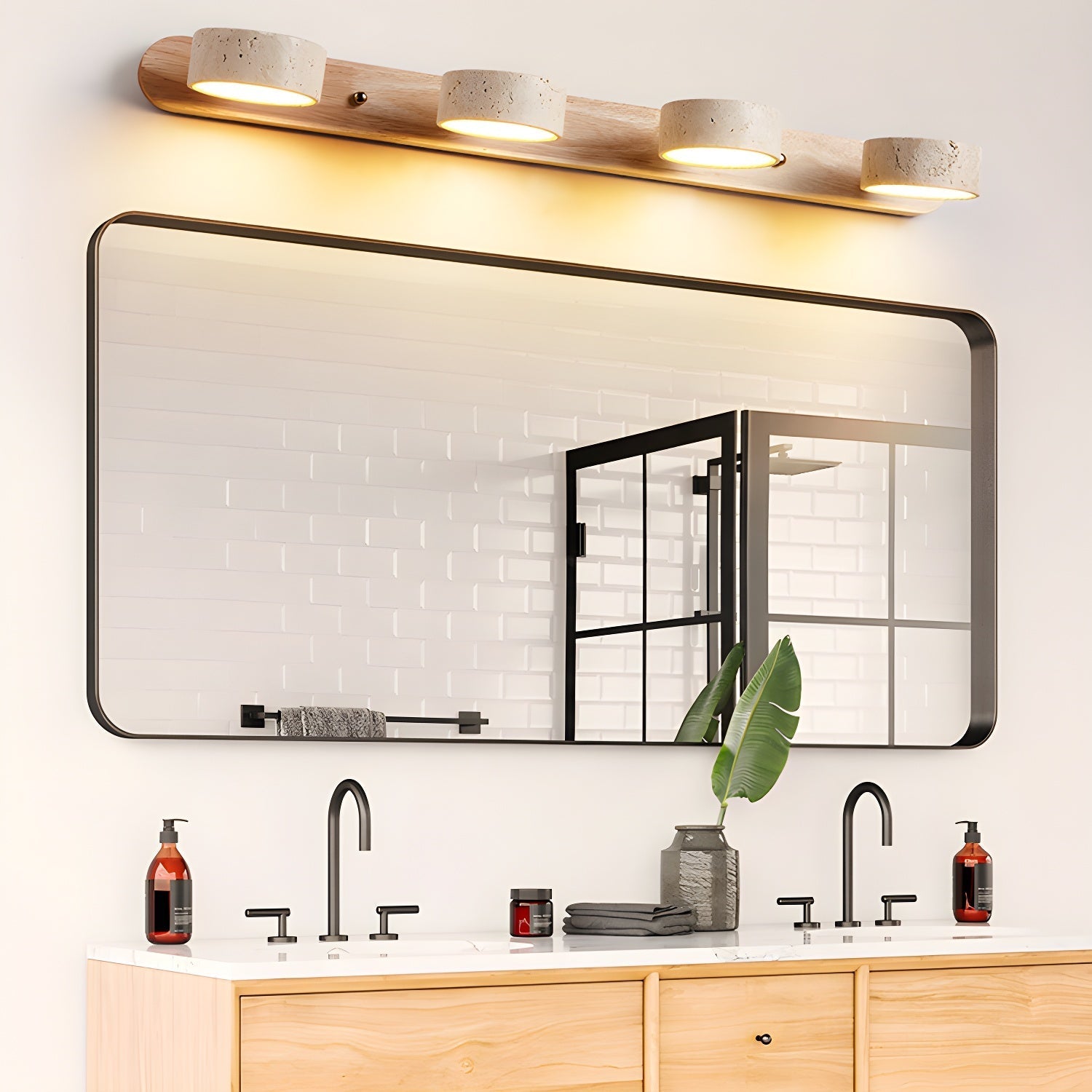 Travertine wall light