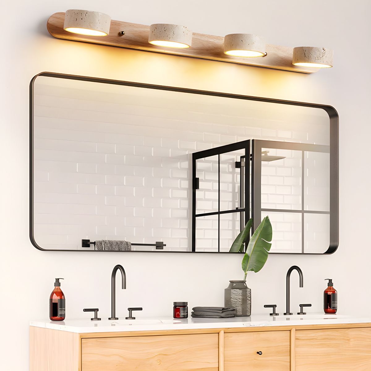 Travertine wall light