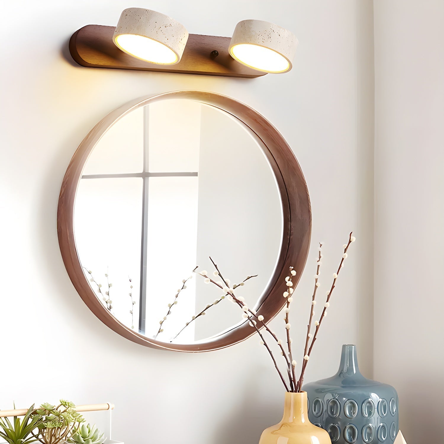 Travertine wall light