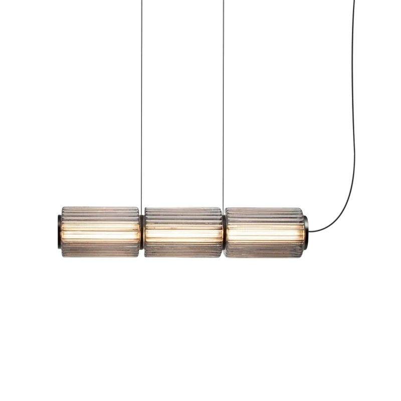 Cylindrical glass pendant lamp