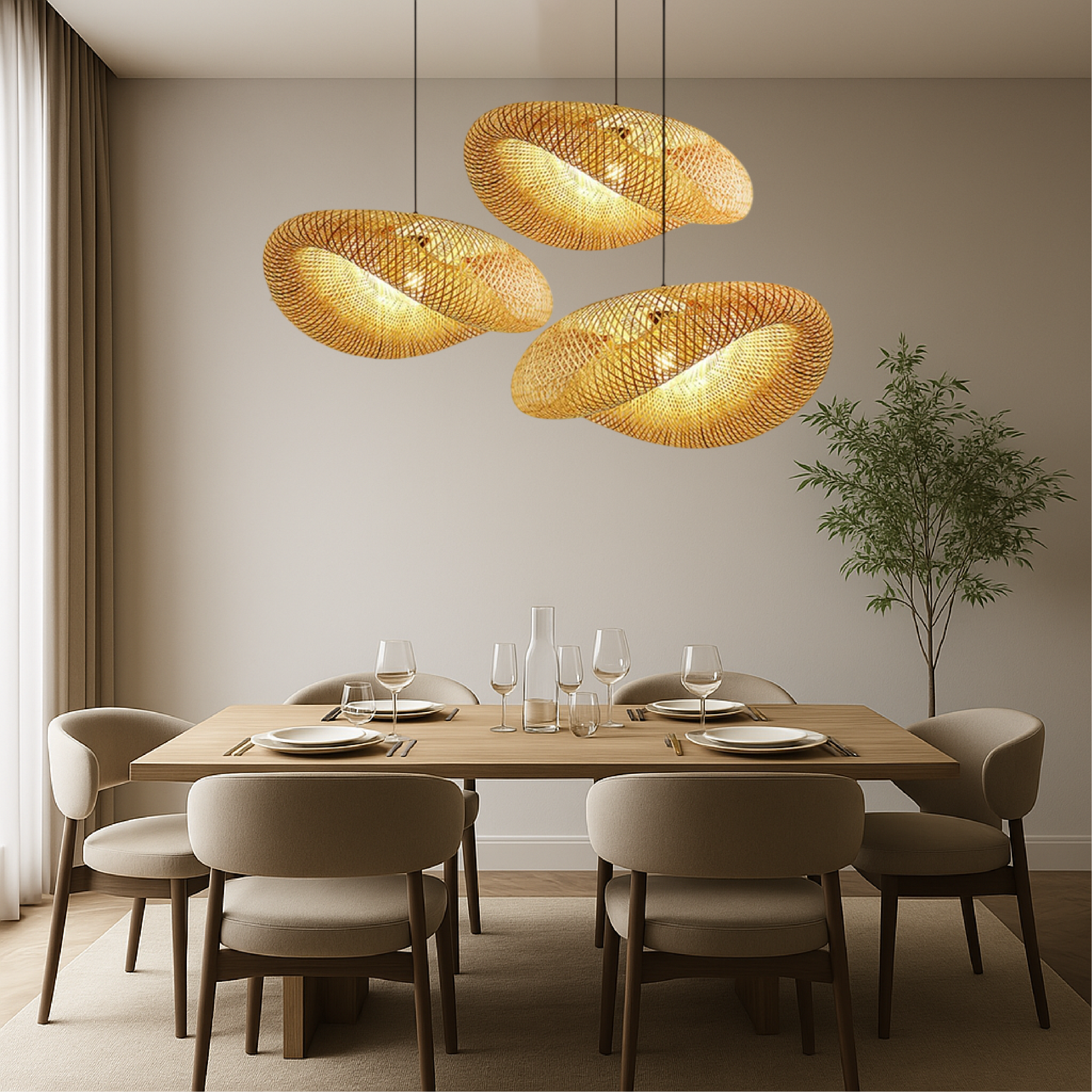 Bamboo pendant lamp