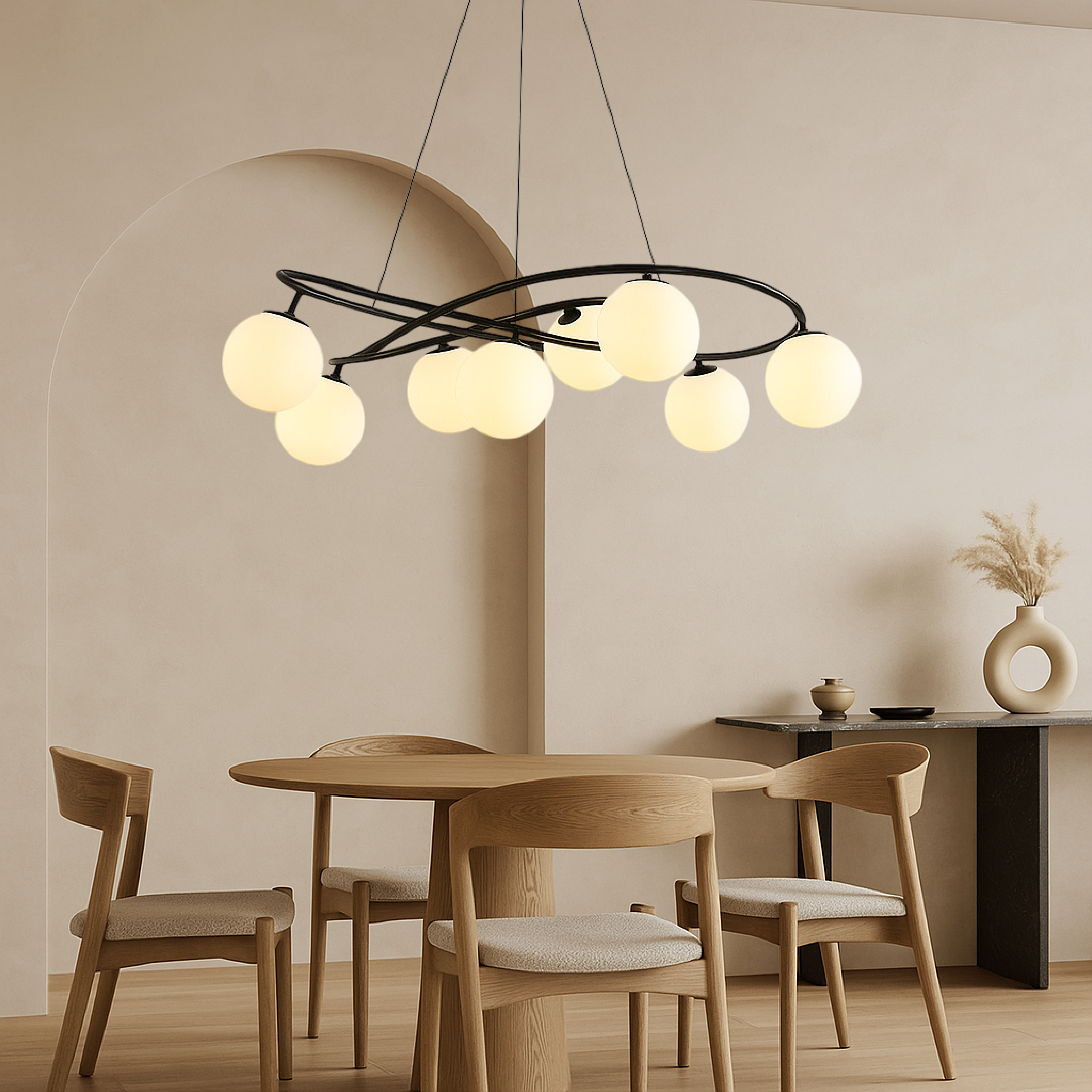 Black Nordic Retro Chandeliers
