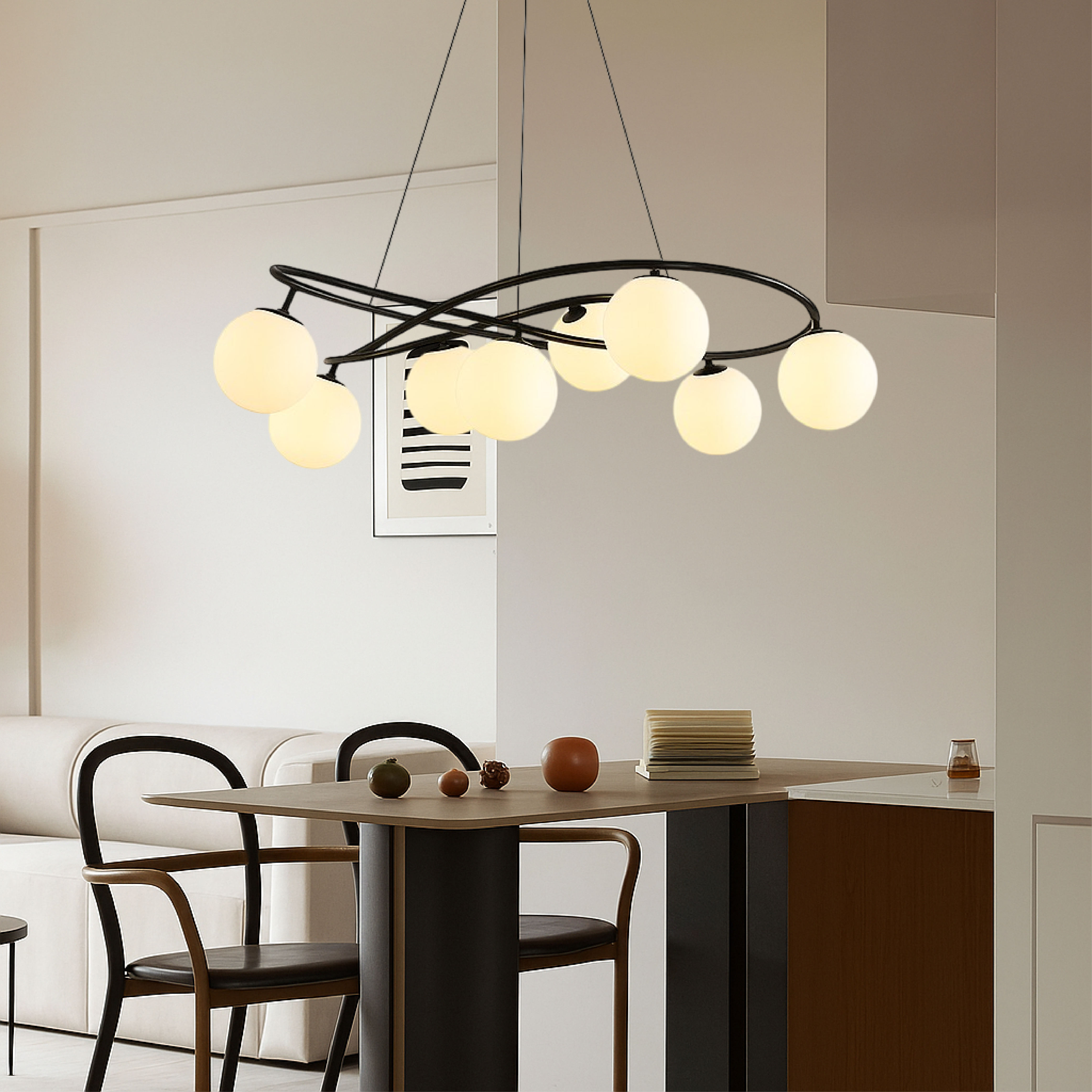 Black Nordic Retro Chandeliers