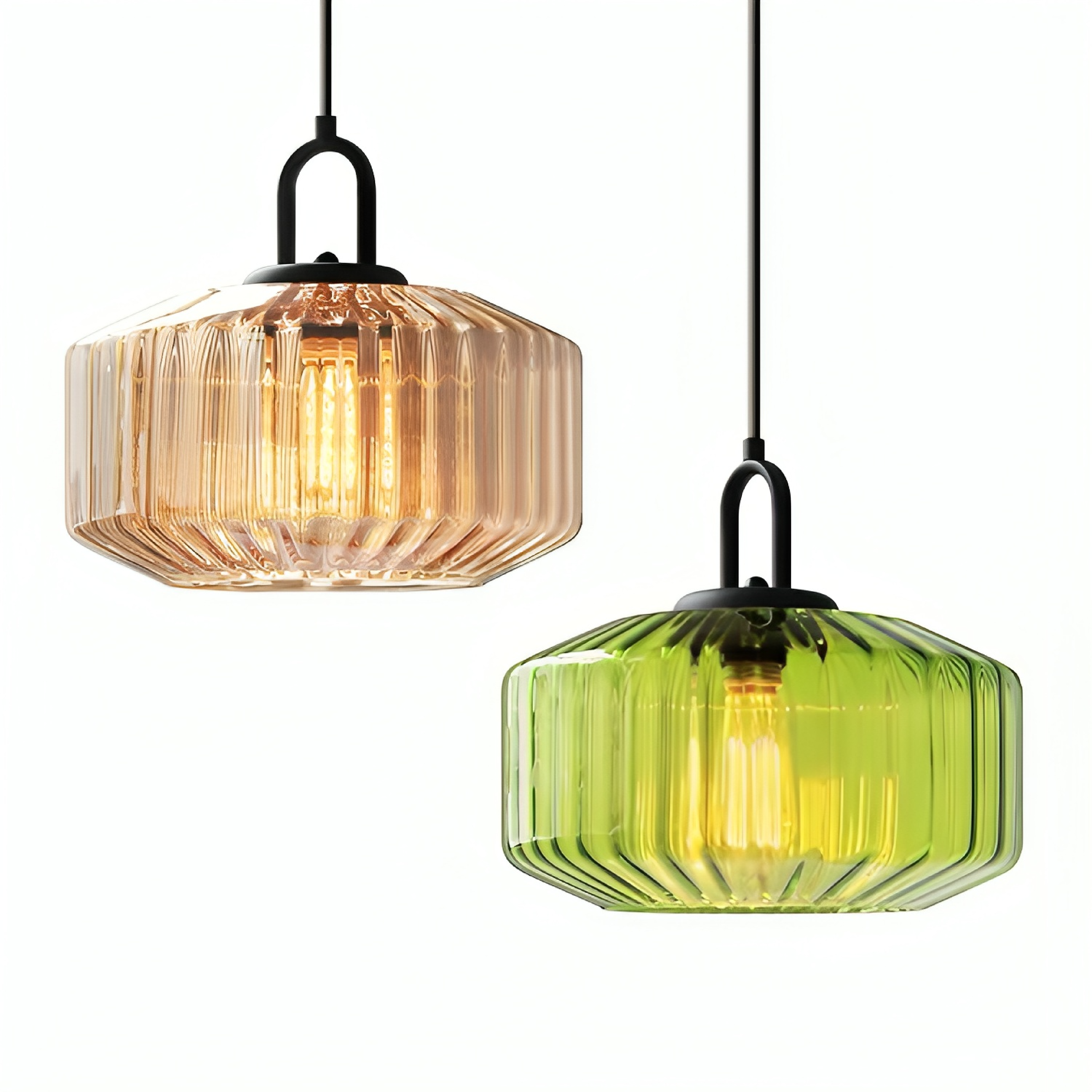Colored glass pendant lamp