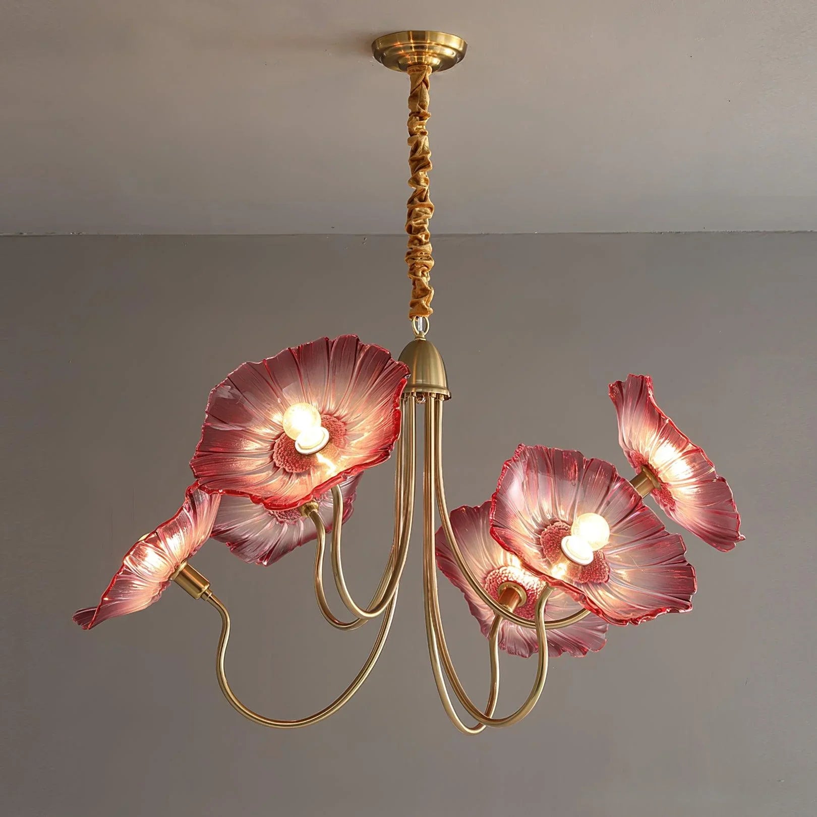 Lotus Glass Leaf Chandelier