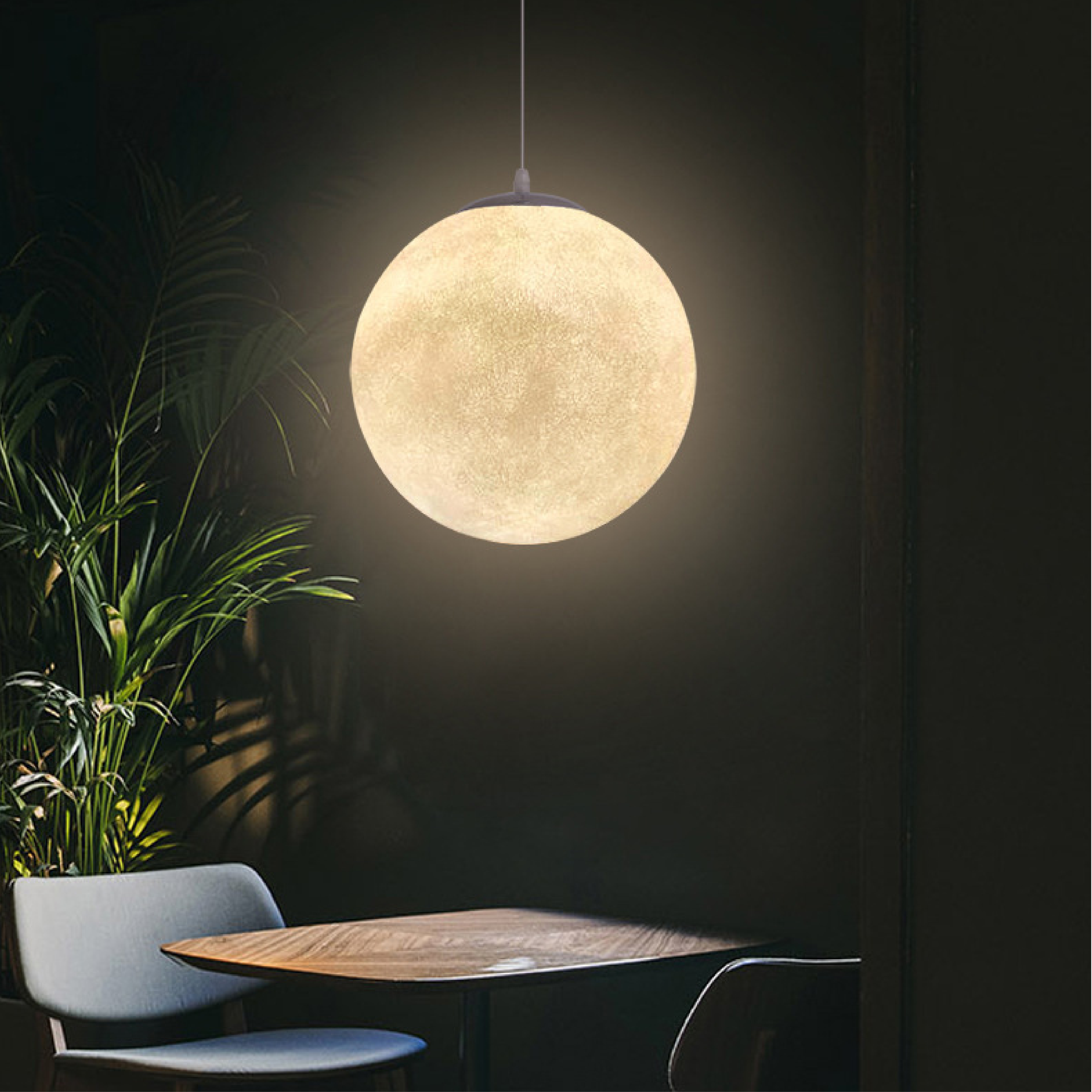 Pendant lamp with moon pattern