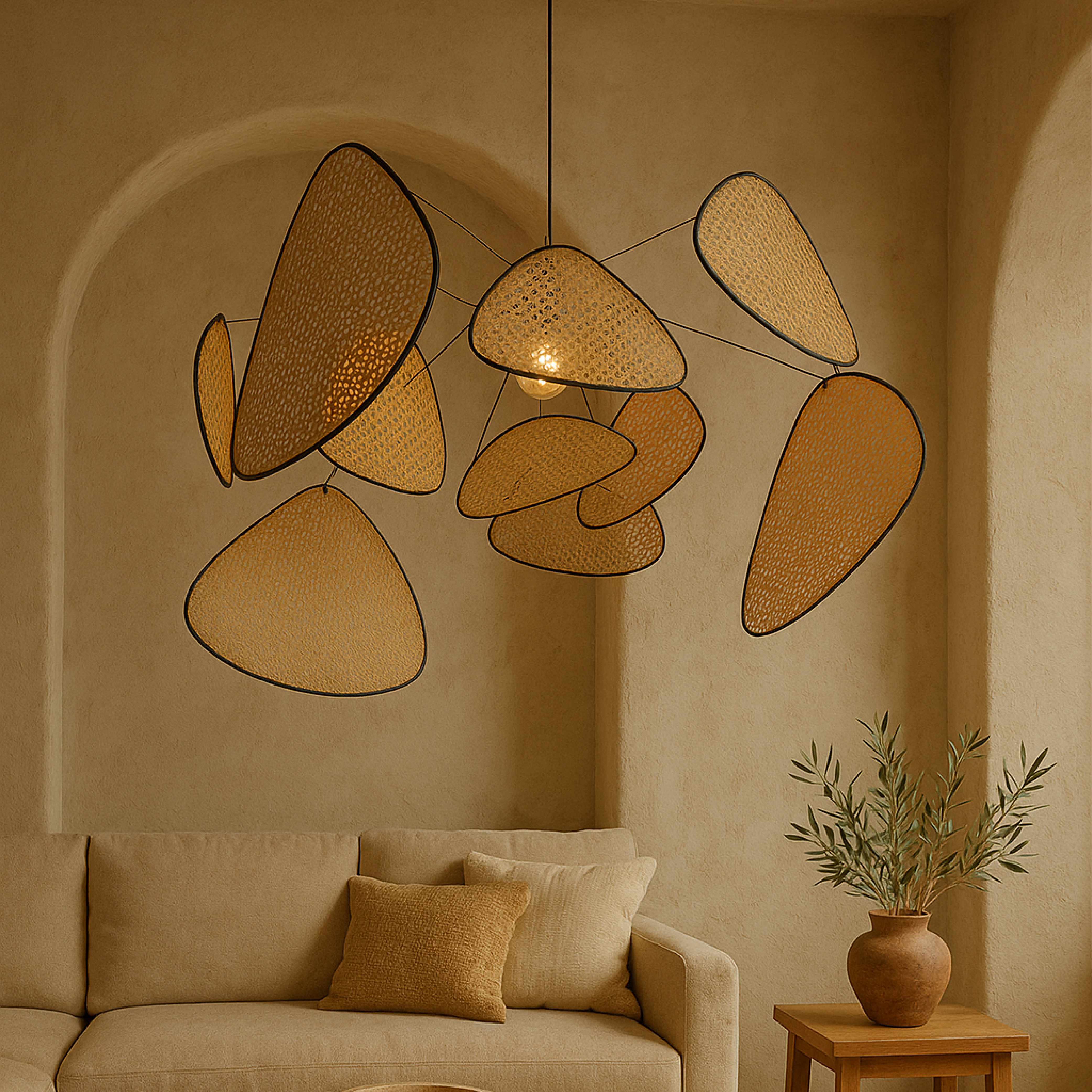 Bria rattan hanging lamp