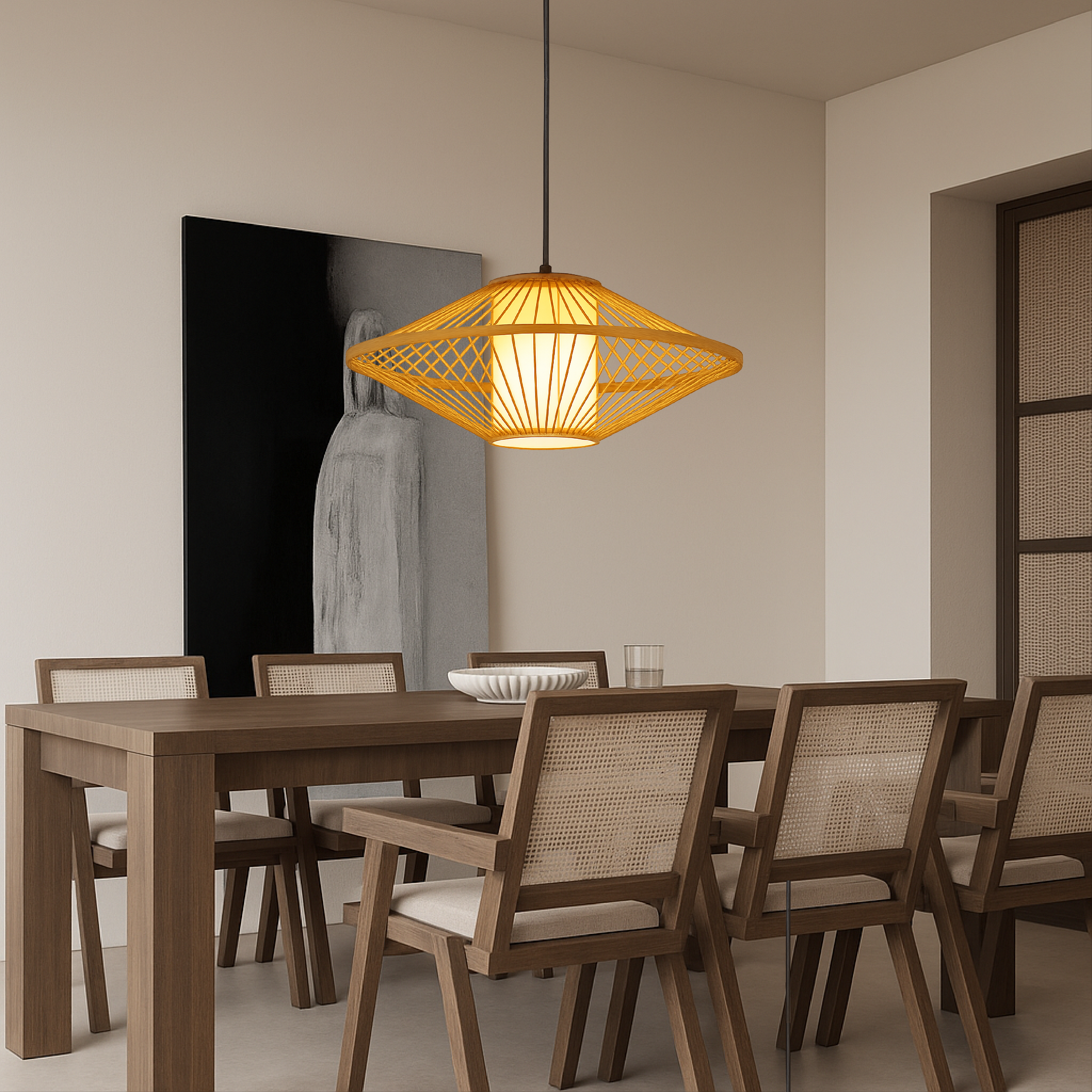 Japanese bamboo pendant lamp