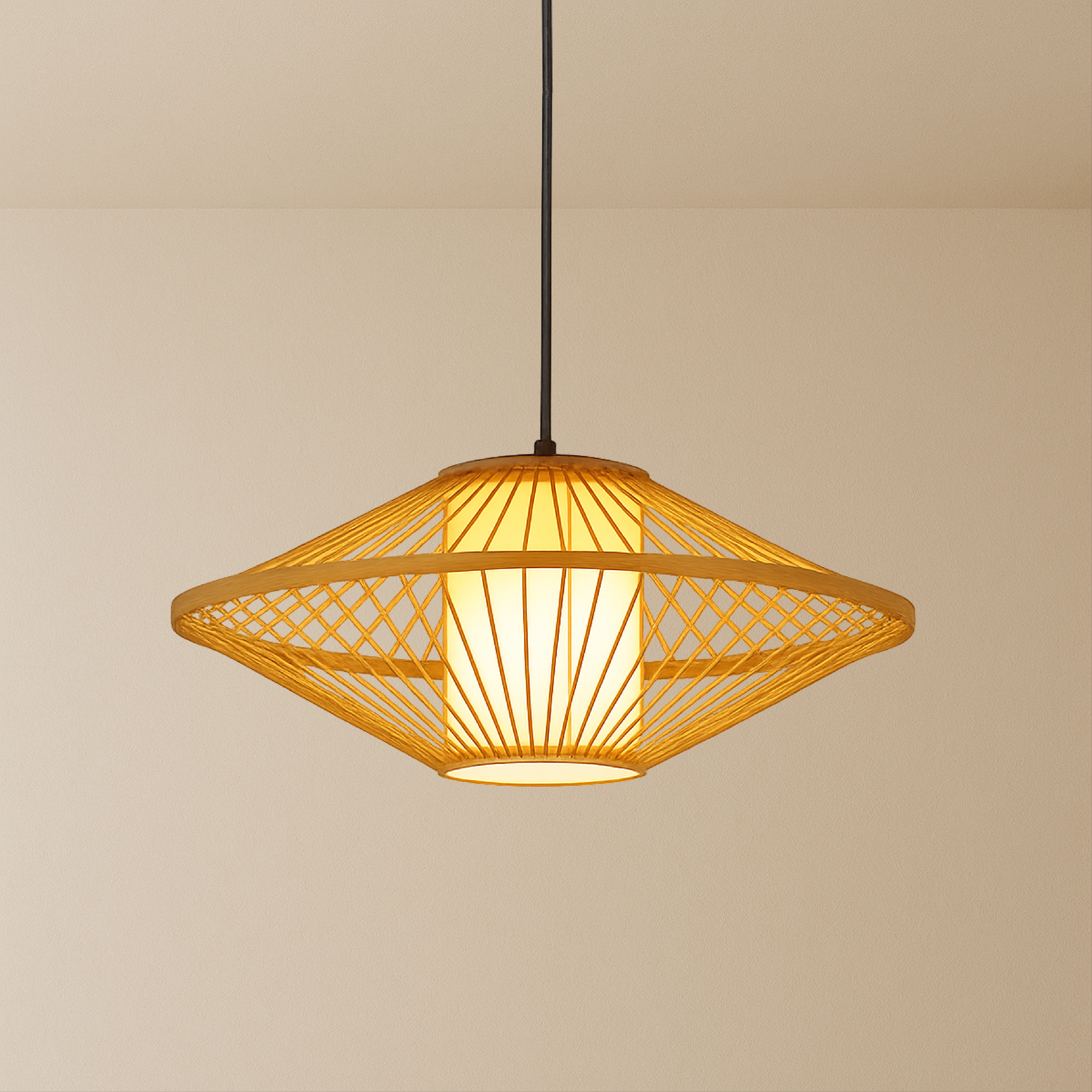 Japanese bamboo pendant lamp