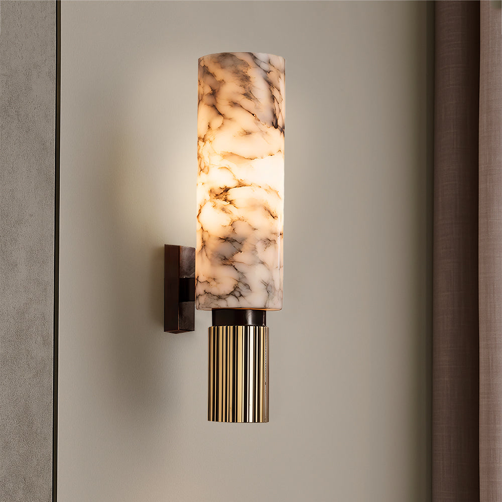 Copper stone wall light