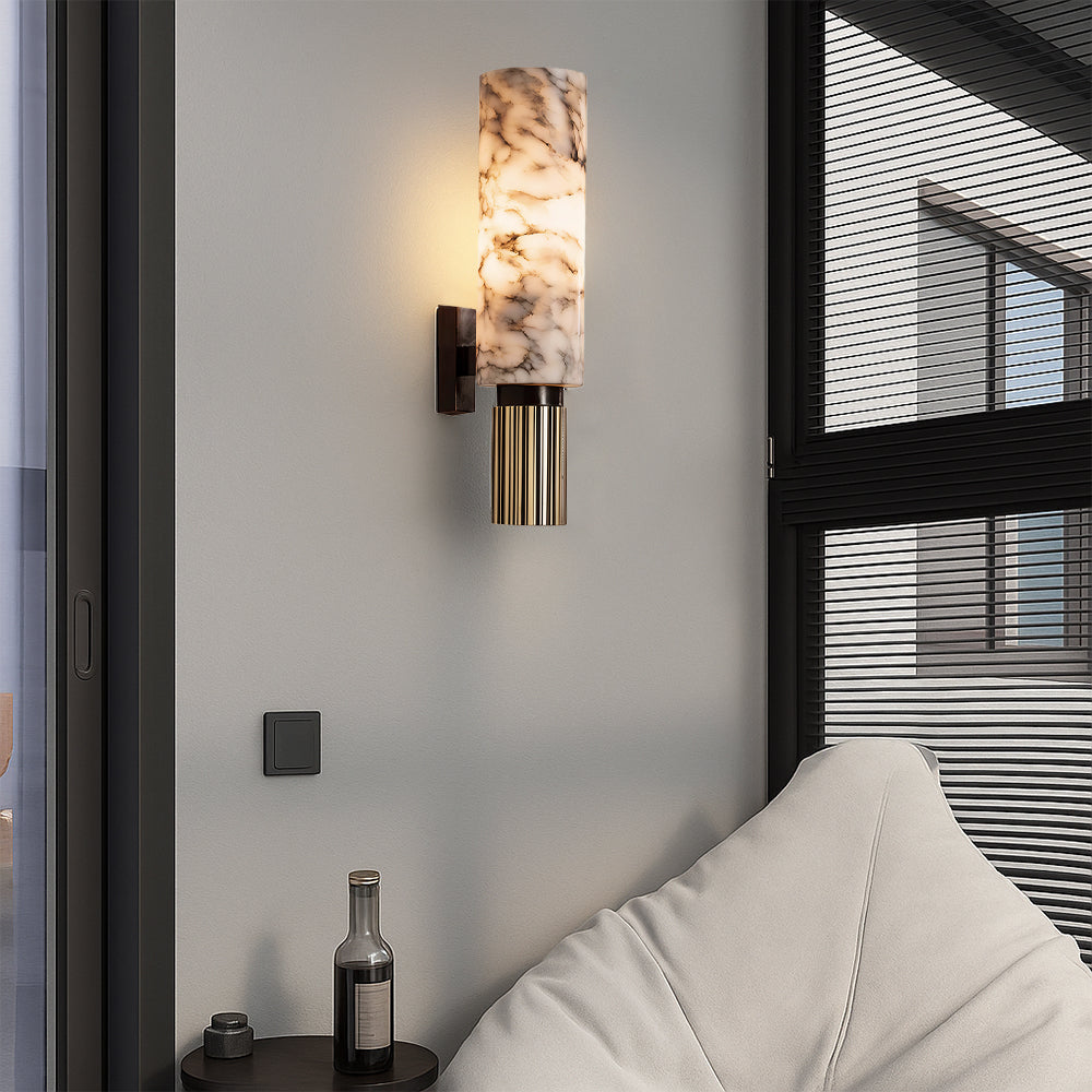 Copper stone wall light