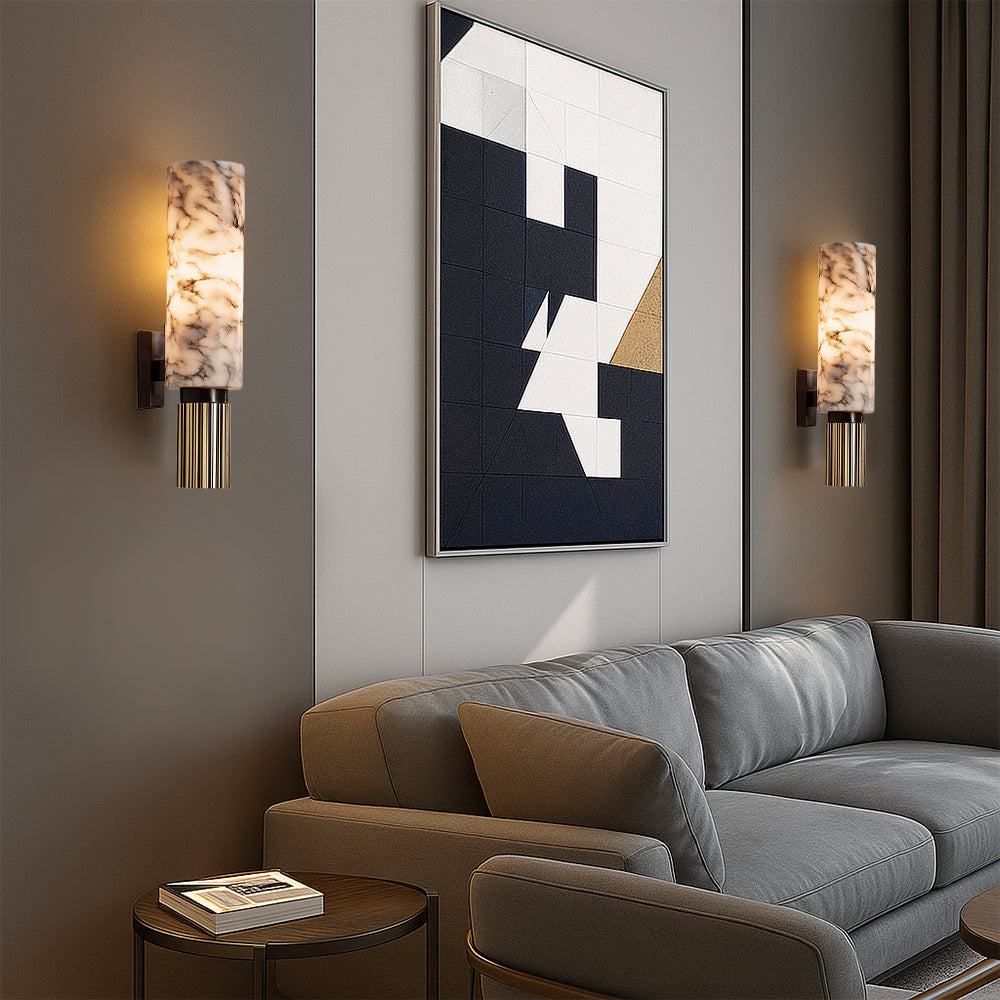 Copper stone wall light