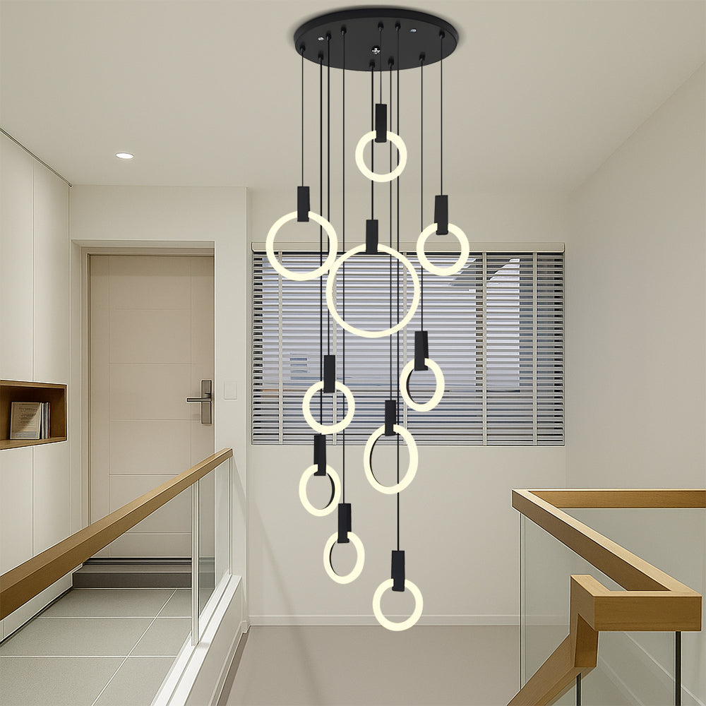 Chandelier staircase 7/10 rings