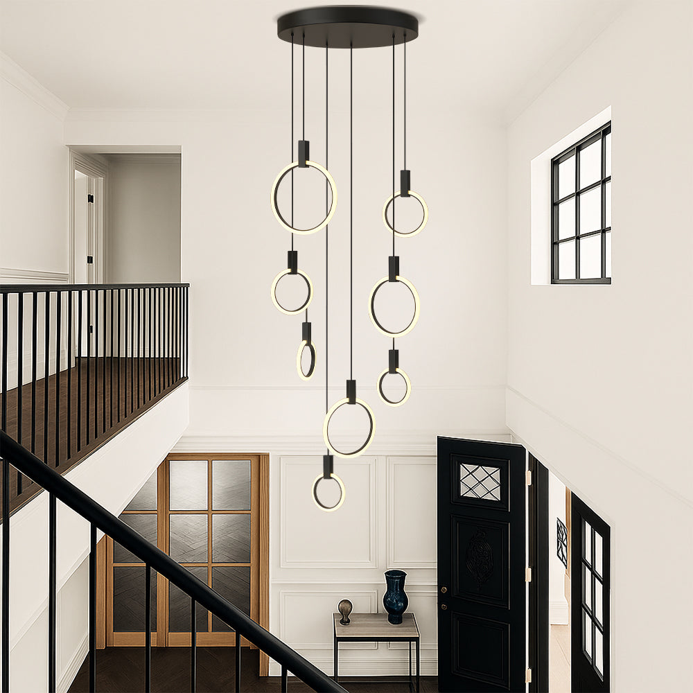 Chandelier staircase 7/10 rings