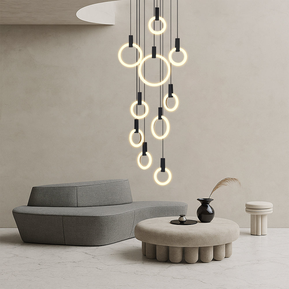 Chandelier staircase 7/10 rings