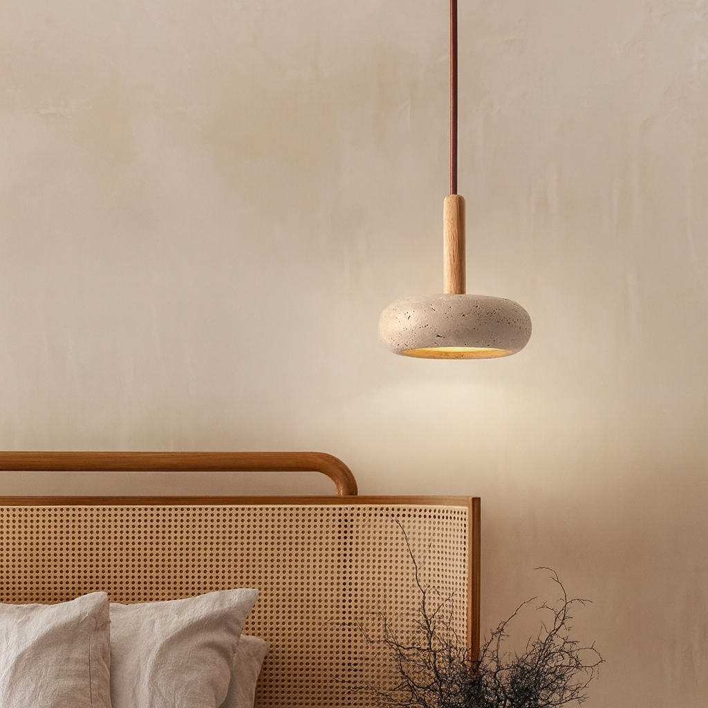 Travertine pendant light